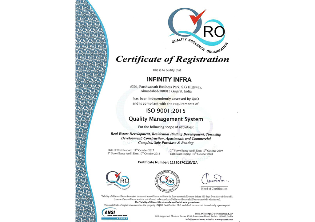 Certificate 9001 : 2015